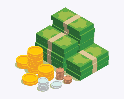 Isometric Bills & Coins Isometric Bills & Coins